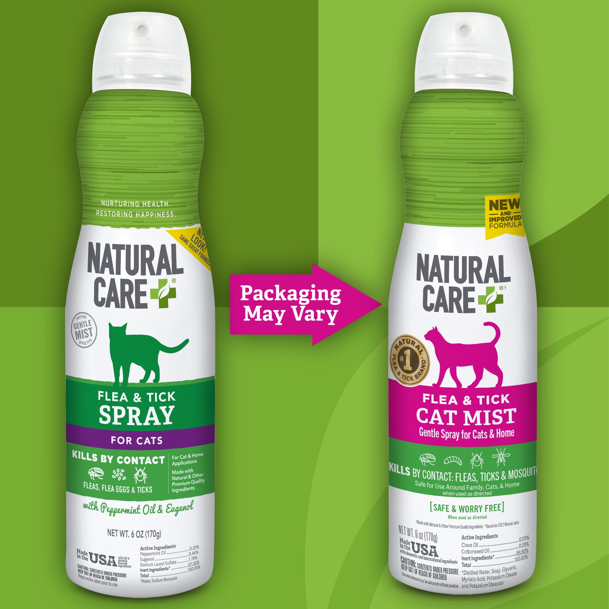 Natural Care Flea Tick Spray for Cats 6oz