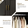 thumbnail image 5 of ChVans 3 Door Armoire Wardrobe Closet with Top Cabinet and Mirror, 94.5'' LED Wardrobe Armoire with 3 Drawers, Hanging Rod & Multi-Layer Shelves for Bedroom, Black, 5 of 8