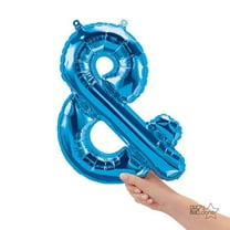 16 inch Ampersand - Blue (Air-Fill Only) Northstar Foil Mylar Balloon - Party Supplies Decorations