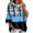 Blue, variant on Hoodies for Women 3/4 Sleeve Oversized Hooded Pullover Loose Casual Sweatshirt Cozy Fall Winter Daily Outfit