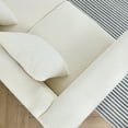 thumbnail image 5 of YYAo 60" Sectional Couches with Oversized 2 Seater and 2 Pillows, Comfortable Sofa with Deep Seating for Living Room, Bedroom, Office, White Teddy, 5 of 7