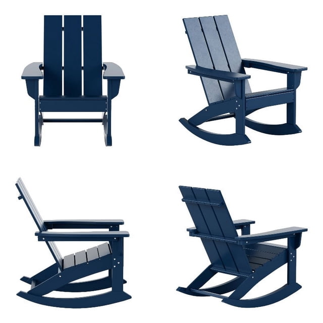 Palms Modern Adirondack Plastic Outdoor Rocking Chairs (Set of 4)