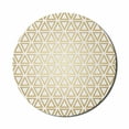 thumbnail image 1 of Geometric Mouse Pad for Computers, Modern and Futuristic Style of Repeating Triangular Ornaments, Round Non-Slip Thick Rubber Modern Gaming Mousepad, 8" Round, Pale Camel White, by Ambesonne, 1 of 2