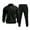 Black, variant on Travel Outfits for Men Casual Pullover Hooded Sports Solid Long Sleeve Trousers Two-Piece Elastic Waist Tracksuit White S