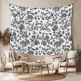 thumbnail image 2 of Black Flower Small Tapestry for Bedroom Wall Hanging Tapestry, Vintage Farmhouse Boho Leaf Spring Plant Ceiling Backdrop Tapestries Poster Blanket Wall Decor for Teens Room Living Room Dorm 23" x 28", 2 of 8