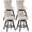 Beige Velvet, variant on Modern Swivel Bar Stools Set of 4, 26" Wine Red Counter Height Bar Stools with Back for Kitchen Island, Fabric Upholstered Island Chairs with Wood Legs, Barstool Chairs