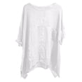 thumbnail image 7 of TKLPEHG Spring Tunic Tops for Women Loose Fit Short Sleeve Leisure Summer Crew Neck Raglan Lightweight Comfy Ladies Solid Color Tee Everyday Wear (White,XXL), 7 of 7