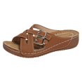 thumbnail image 6 of Dakaela Womens Sandals Dressy Summer Slides Comfortable Casual Non Slip Platform Wedge Shoes Brown 8, 6 of 7