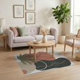 thumbnail image 3 of ODIKA 4'x6' Earthy Tones Abstract Tropical Leaf Washable Area Rug Modern Geometric Art with Organic Shapes for Dorm Room, Small Living Stain Resistant Low Profile, Easy Care, 3 of 7