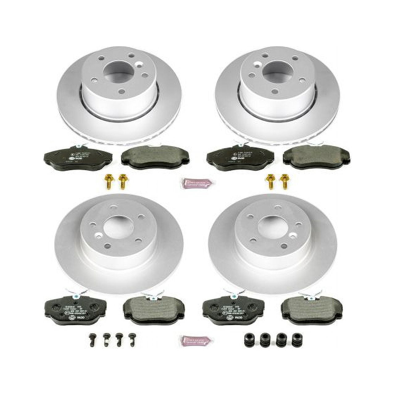 Power Stop Front and Rear Euro-Stop ECE-R90 Certified Brake Pad and Rotor Kit ESK6153