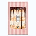 thumbnail image 1 of Metal Light Switch Plate Cover Naked Chocolate Drip Cake Striped Wallpaper Pink CAK062, 1 of 13