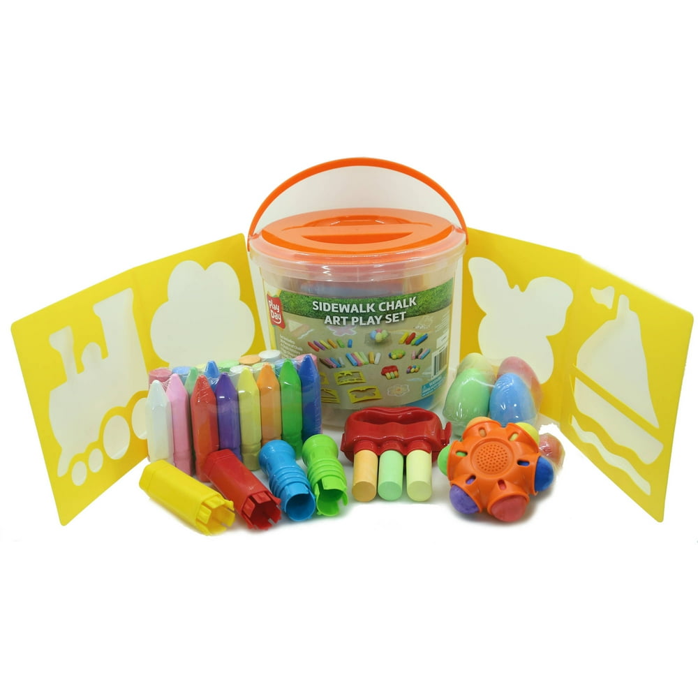 Play Day 52Piece Chalk Activity Bucket