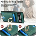 thumbnail image 6 of Wallet Case for Google Pixel 7 Pro with Detachable Card Holder, Rotation Ring Kickstand Case, Magnetic Vintage PU Leather Cover Compatible with MagSafe Shockproof Case for Google Pixel 7 Pro, Green, 6 of 10