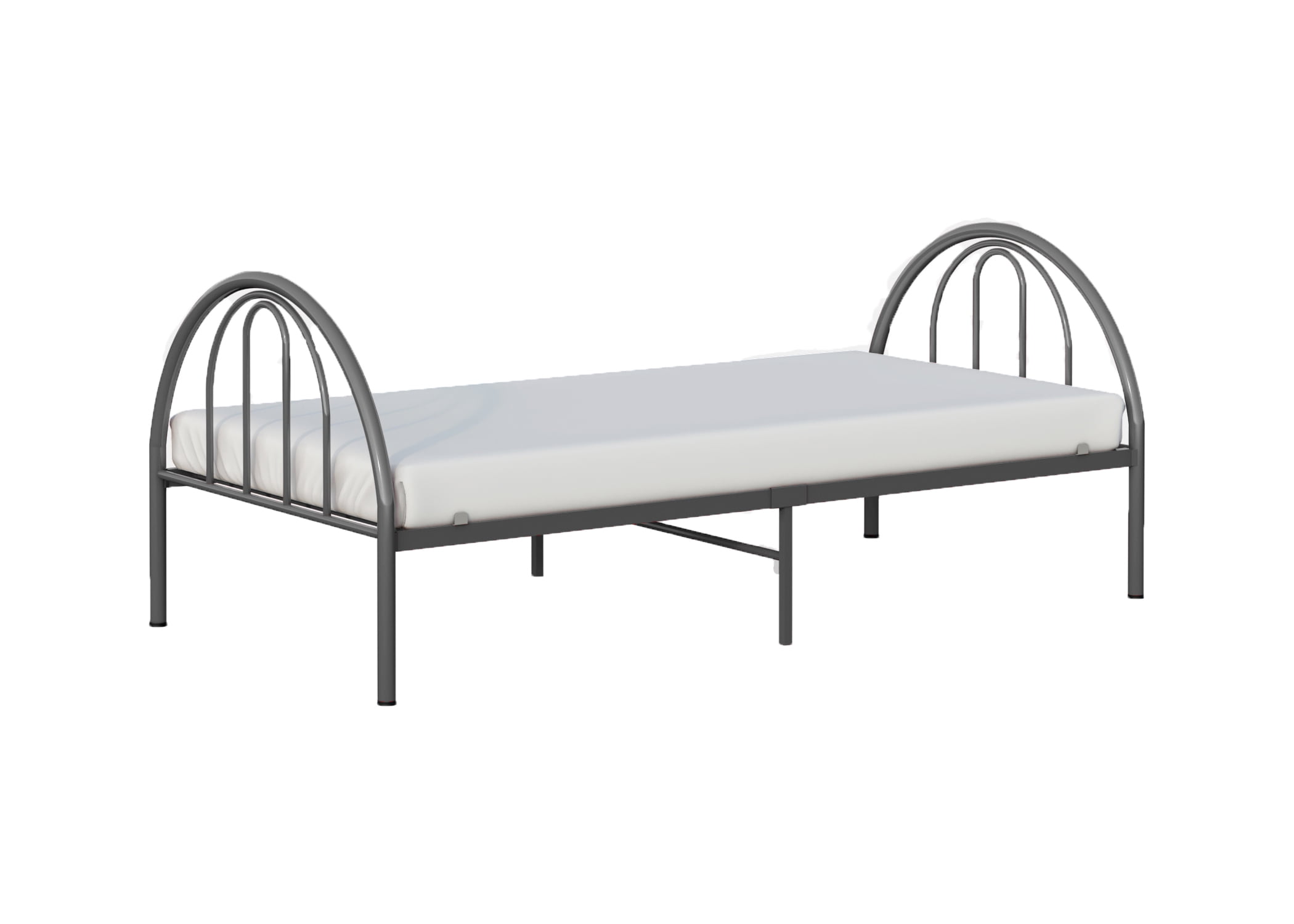 BK Furniture Brooklyn Classic Metal Bed, Twin, Gray
