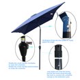 thumbnail image 5 of 6 x 9 Ft Patio Outdoor Waterproof Umbrella, Table Market Umbrella with 6 Sturdy Ribs, Crank and Push Button Tilt without Flap for Garden, Backyard, Swimming Pool, Lawn, Deck, Market, Navy Blue, 5 of 7