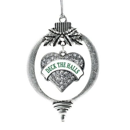 - Deck the Halls Pave Heart Holiday Ornament