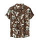 thumbnail image 1 of Camisa estampada a cuadros con solapa para hombre Camisa floral hawaiana Pompotops  oipoqjl24688, 1 of 9