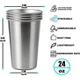 thumbnail image 2 of 4 Pack 24oz Stainless Steel Pint Cup,Healthy Unbreakable and Stackable,Metal Drinking Glasses, 2 of 7