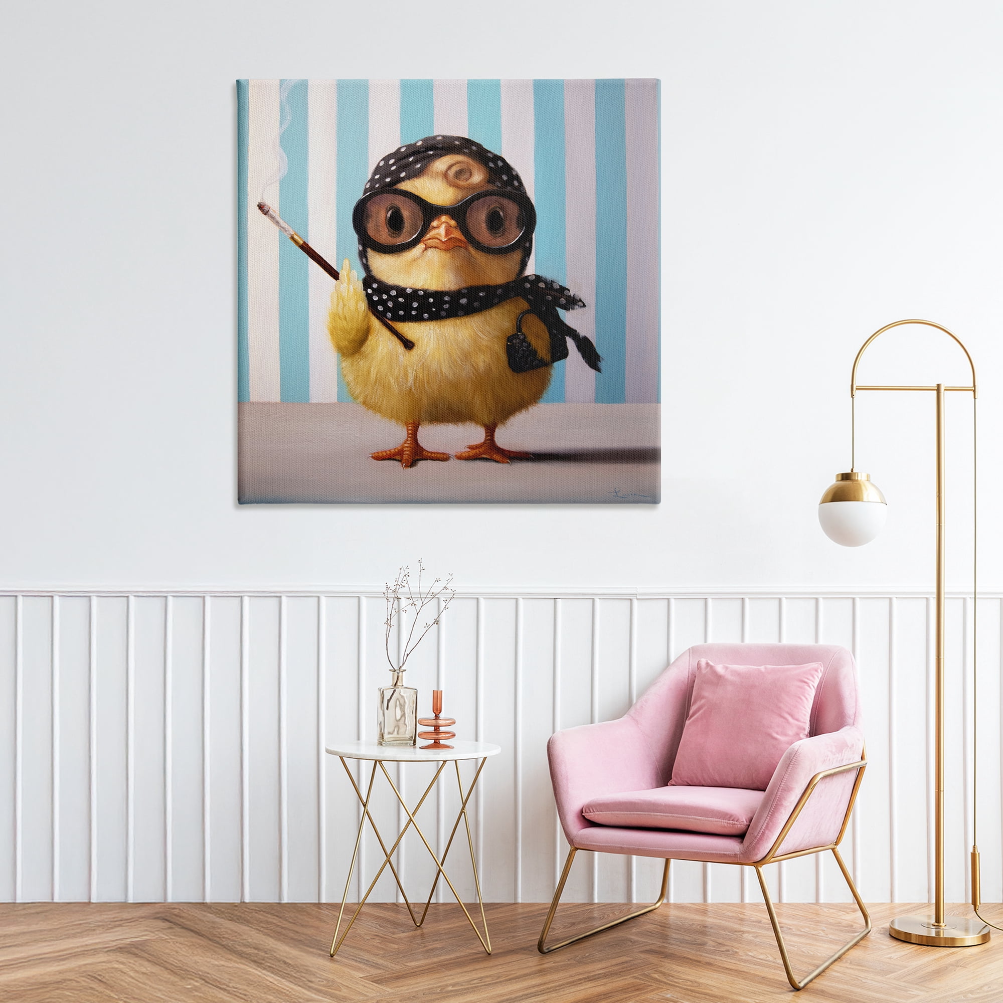 Stupell Industries Audrey Henburn Famous Chick Canvas Wall Art, design by Lucia Heffernan