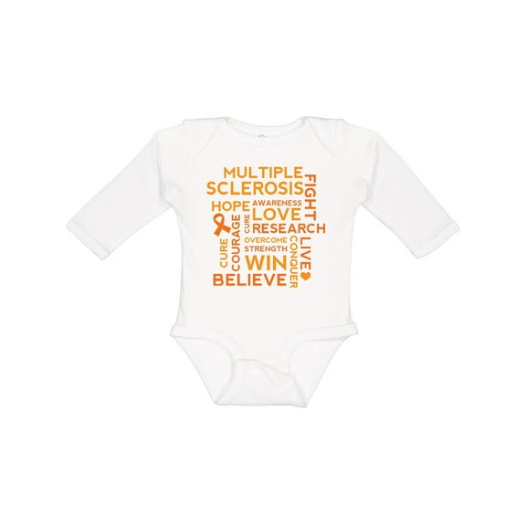 Inktastic Multiple Sclerosis Awareness Word Cloud Boys or Girls Long Sleeve Baby Bodysuit