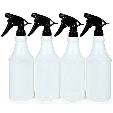 Vivaplex, 4, Large, 16 oz, Sturdy, Empty, Plastic Spray Bottles, with Black Trigger (Best Spray Bottles For Essential Oils)