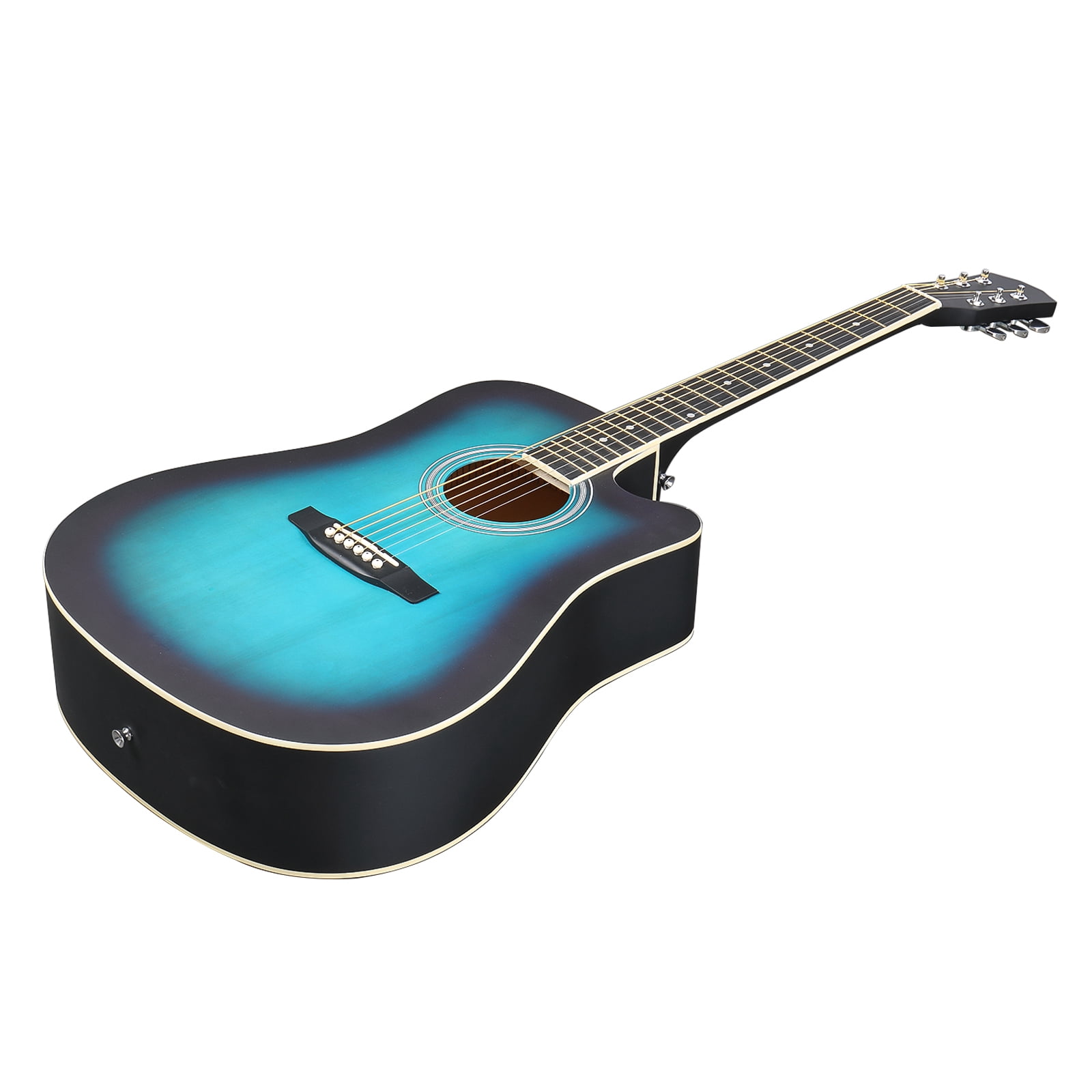 Full-Size Dreadnought Cutaway Acoustic Guitar, Basswood Body, Steel Strings, Beginner-Friendly Setup, Includes Gig Bag, Strap, Picks, and Spare Strings