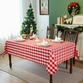 thumbnail image 4 of Red and White Gingham Tablecloth, Waterproof Outdoor Picnic Table Cover for Summer BBQ, Farmhouse Kitchen, Patio Dining, Reusable Machine Washable Checkered Table Cloth, W60 x L60 in, 4 of 8