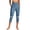 #0137-Blue, variant on TaTaai Womens Printed Slim Fit Capri Leggings Yoga Pants with Pockets High Waist Stretchy Trousers Bottoms for Daily Gym