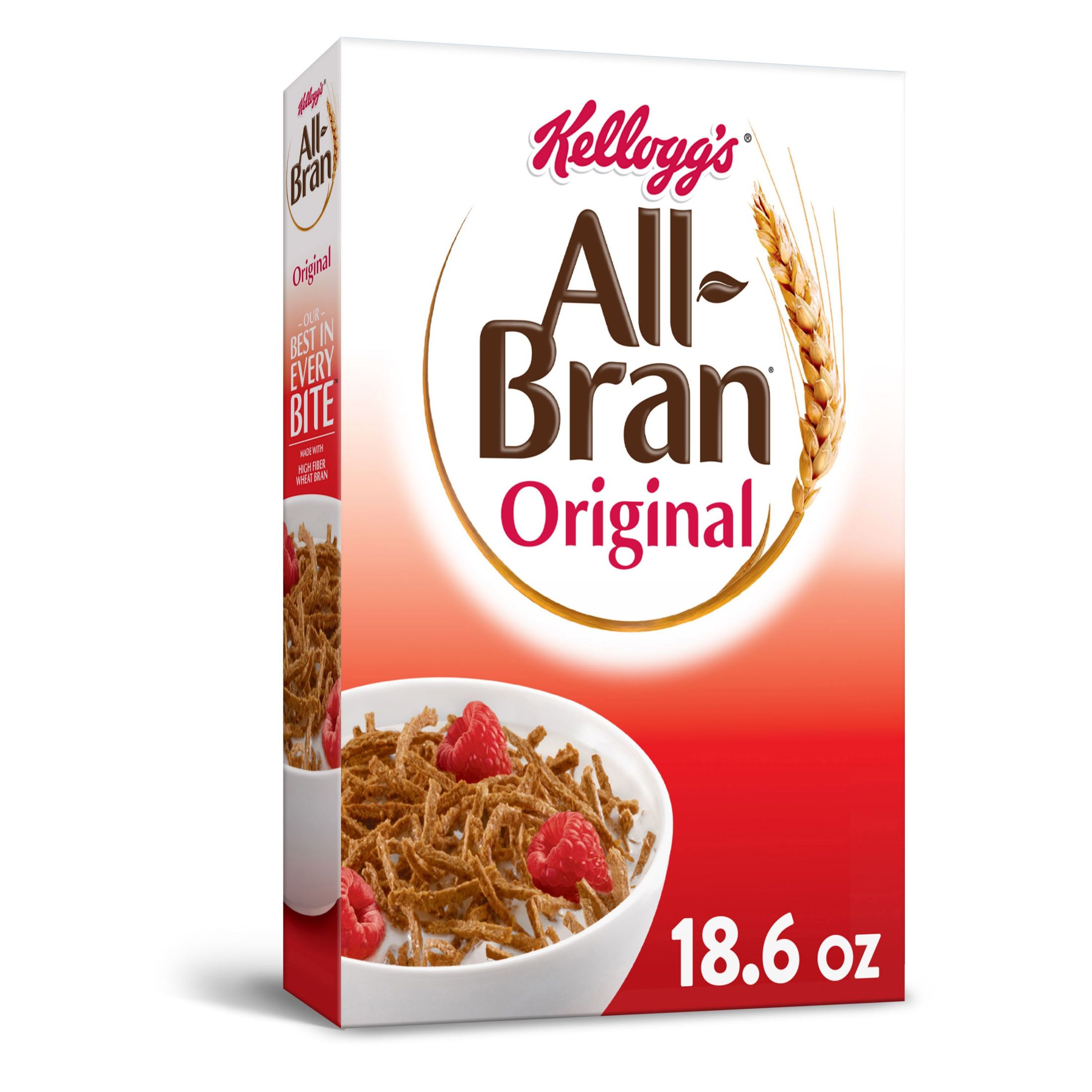 Kellogg s All Bran Original Cold Breakfast Cereal 18 6 Oz Walmart