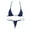 Navy Blue, variant on Aiihoo Women's 2 Pieces Bikini Swimwear Bathing Suit Halter Neck Bra Top with Low Rise T-back Panties White One Size