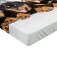 thumbnail image 2 of Ambesonne Birthday Fitted Sheet, Birthday Dogs Hats, Queen Size, Marigold and Black, 2 of 3