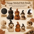 thumbnail image 3 of Fall Halloween Witch Pet Decor Set of 6, Rustic Sewing Texture Cat & Puppy Resin Figurine, Cute Non-spooky Seasonal Ornaments for Indoor Home Display, 3 of 9