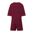 thumbnail image 4 of CAIVO Women Soft And Breathable Pajama Comfortable Sleepwear With Stylish Striped Design Loose Fit Shorts Two Piece Tops With Bottoms Relaxed Fit Homewear, 4 of 5