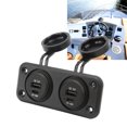 thumbnail image 3 of Cargador de coche de doble puerto, toma de corriente de 2 vías CC 10-30V USB TIPO C con adaptador de carga de panel de montaje para vehículos recreativos, barcos, SUV, 3 of 12
