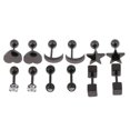 thumbnail image 1 of 6 pares de pendientes femeninos de acero inoxidable con rosca de bola, Negro Sunnimix Aretes de acero inoxidable, 1 of 8