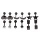 thumbnail image 1 of 6 pares de pendientes femeninos de acero inoxidable con rosca de bola, Negro Sunnimix Aretes de acero inoxidable, 1 of 8