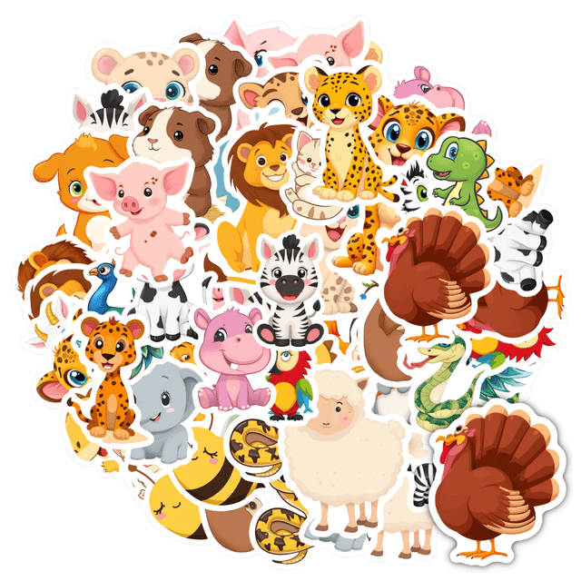 35pcs-50pcs Cute Stickers Animal Stickers Funny Stickers Kids Stickers for Laptops Notebooks Suitcases