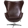 thumbnail image 4 of Brown LeatherSoft Swivel Egg Chair with Tilt-Lock Mechanism, 4 of 4