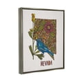 thumbnail image 3 of Stupell Industries Nevada Bluebird State Flower Intricate Botanical Pattern Graphic Art Luster Gray Floating Framed Canvas Print Wall Art, Design by Valentina Harper, 3 of 5