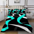 thumbnail image 1 of Erosebridal Geometric Stripe Coverlet Set King,Abstract Artwork Bedding Set,Geometry Lines Decor,Breathable,3 Pieces, 1 of 5
