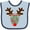 Blue and Navy, variant on Inktastic Christmas Reindeer Face with Names and Red Nose Boys or Girls Baby Bib