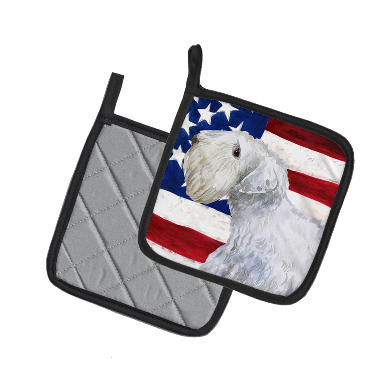 Carolines Treasures BB9684PTHD Sealyham Terrier Patriotic Pair of Pot Holders 7.5HX7.5W multicolor
