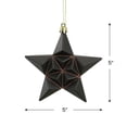 thumbnail image 5 of Northlight 12ct Matte Glittered Star Shatterproof Christmas Ornament Set 5" - Brown, 5 of 9