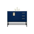 thumbnail image 3 of Elegant Decor Eugene 42" Aluminum MDF Single Bathroom Vanity in Blue, 3 of 8