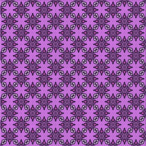 Ahgly Company Indoor Square Patterned Purple Area Rugs, 4' Square