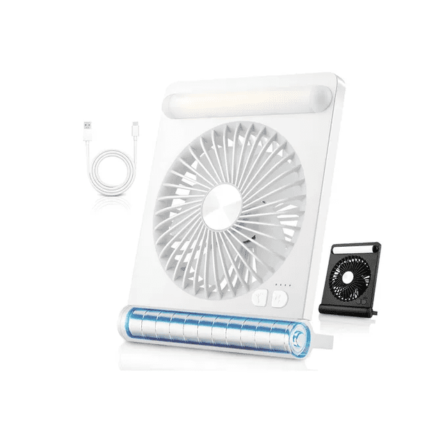 Ventilador Portátil Recargable Ventilador De Piso Con Luz Xtellar blanco