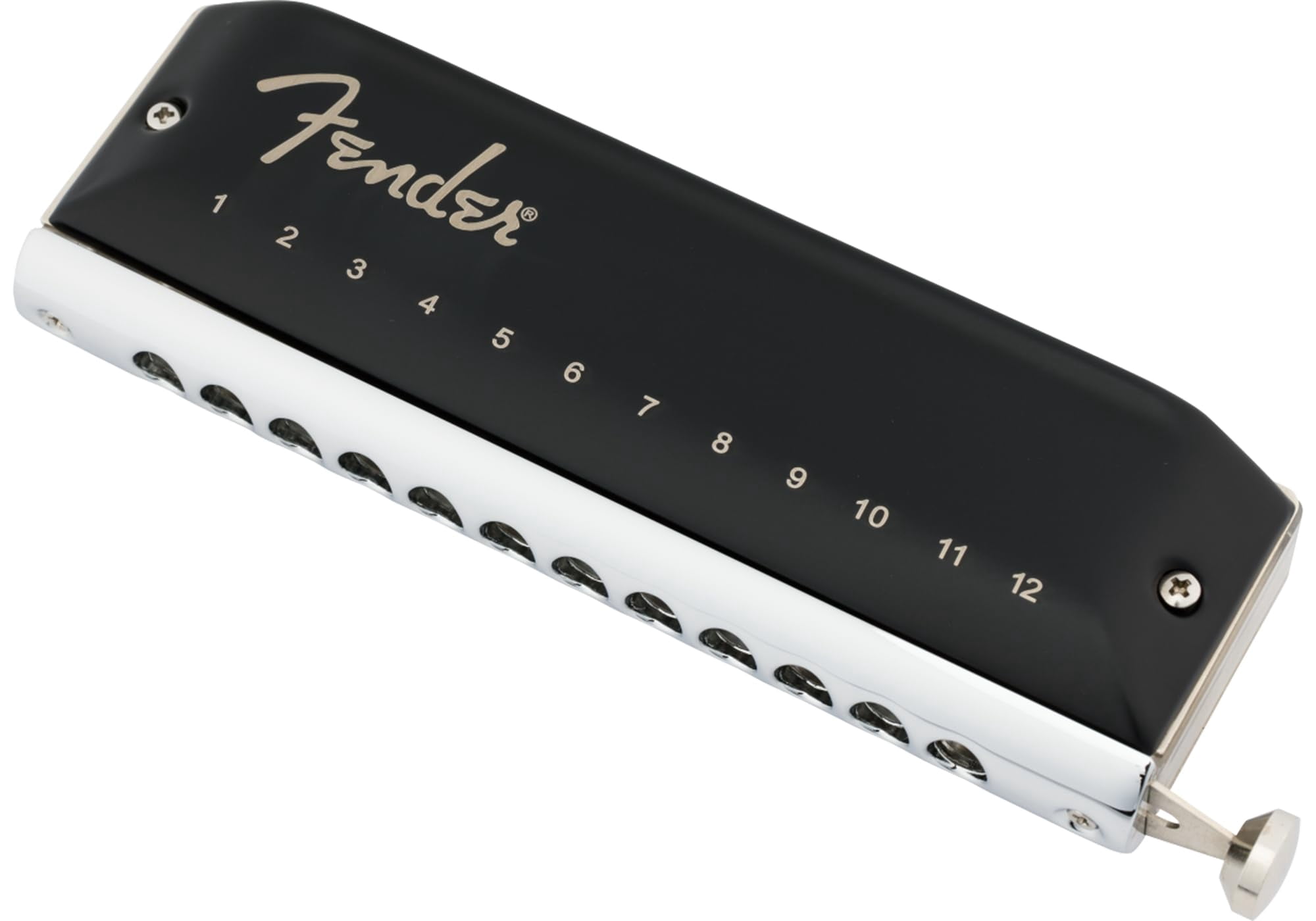 Fender Groove Pro Chromatic 12-Hole Harmonica - Key of C Bundle with Case, Polishing Cloth, and Austin Bazaar Instructional Manual