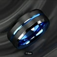 thumbnail image 5 of Fashionable Men's Stainless Steel Ring with Double-Side Blue Gold Finish - Perfect Gift for Valentine's Day or Anniversary,-Inner Blue Black -7, 5 of 7