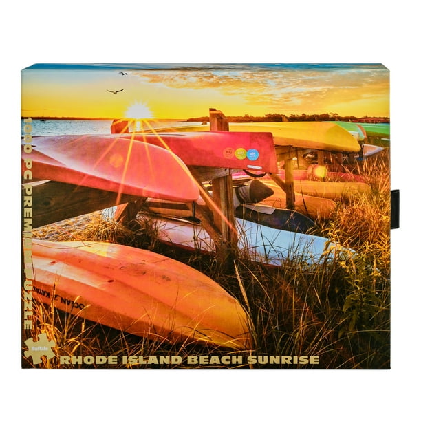 Buffalo Games 1000-Piece GOLD - Rhode Island Beach Sunrise Interlocking ...