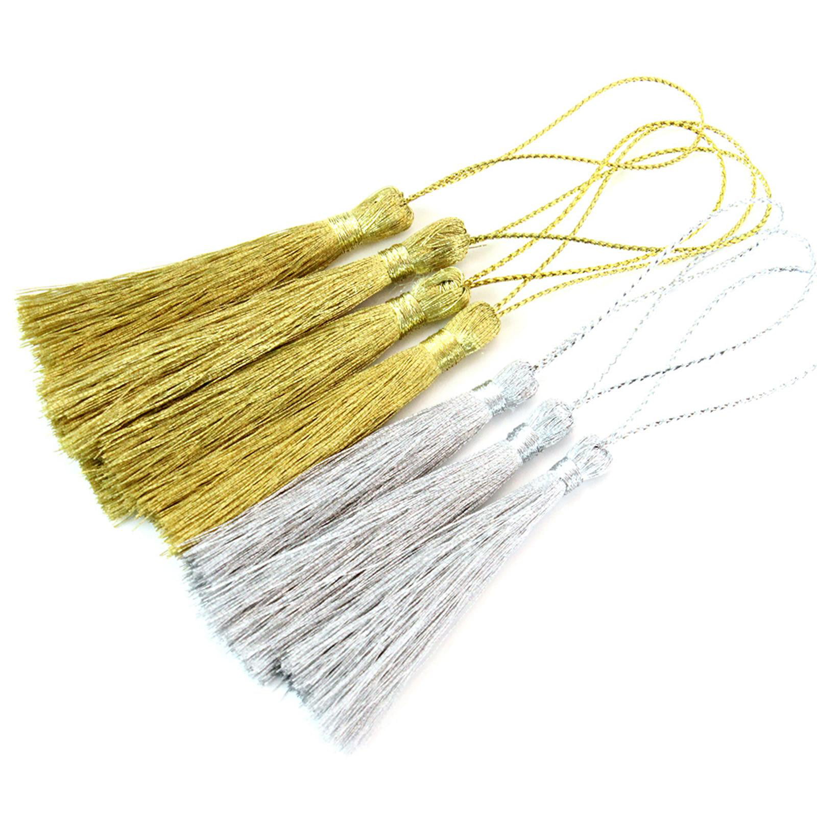 30pcs Silky Floss Bookmark Tassels Cord Loop Chinese Knot for Jewelry Making 